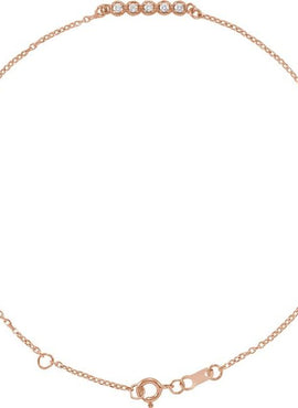 14K White Gold 1/8 CTW Natural Diamond Bar 6 1/2-7 1/2