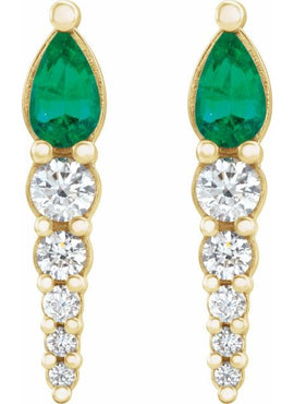 14K White Gold Lab-Grown Alexandrite & 1/4 CTW Natural Diamond Earrings