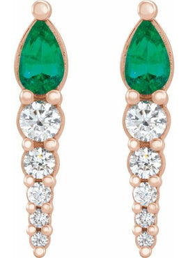 14K White Gold Lab-Grown Alexandrite & 1/4 CTW Natural Diamond Earrings