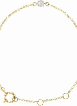 14K White Gold Imitation Mozambique Garnet Youth Birthstone 4 1/2-5 1/2