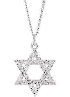 Sterling Silver  25.2x22.7 mm Star of David 18