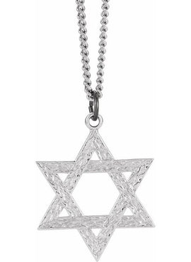 Sterling Silver  25.2x22.7 mm Star of David 18