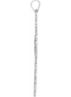 14K White Gold 32x21 mm Orthodox Cross Pendant