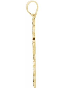 14K White Gold 32x21 mm Orthodox Cross Pendant
