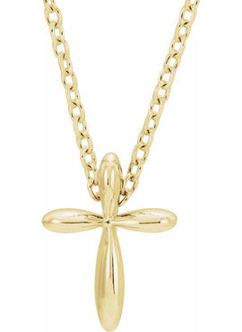 14K White Gold 14.65x11.2 mm Cross Pendant