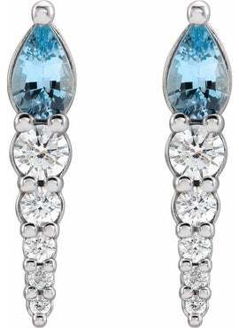 14K White Gold Lab-Grown Alexandrite & 1/4 CTW Natural Diamond Earrings