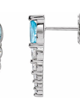 14K White Gold Lab-Grown Alexandrite & 1/4 CTW Natural Diamond Earrings