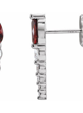 14K White Gold Lab-Grown Alexandrite & 1/4 CTW Natural Diamond Earrings