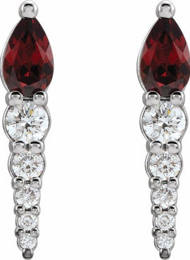 14K White Gold Lab-Grown Alexandrite & 1/4 CTW Natural Diamond Earrings