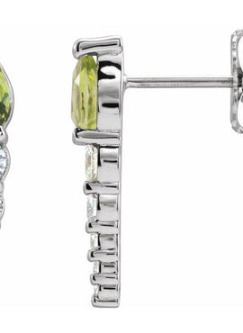 14K White Gold Lab-Grown Alexandrite & 1/4 CTW Natural Diamond Earrings