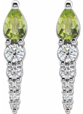 14K White Gold Lab-Grown Alexandrite & 1/4 CTW Natural Diamond Earrings