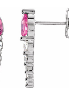 14K White Gold Lab-Grown Alexandrite & 1/4 CTW Natural Diamond Earrings