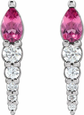 14K White Gold Lab-Grown Alexandrite & 1/4 CTW Natural Diamond Earrings