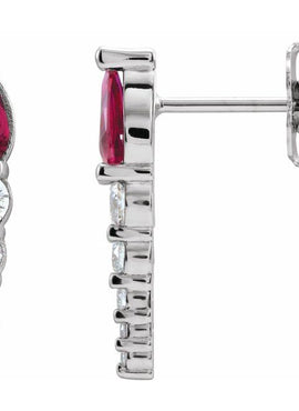 14K White Gold Lab-Grown Alexandrite & 1/4 CTW Natural Diamond Earrings