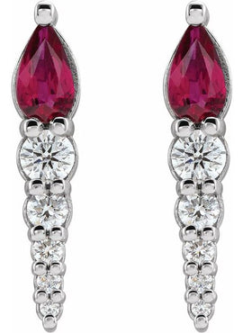 14K White Gold Lab-Grown Alexandrite & 1/4 CTW Natural Diamond Earrings
