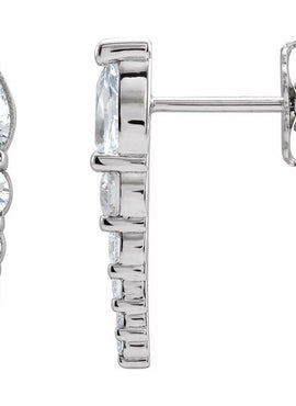 14K White Gold Lab-Grown Alexandrite & 1/4 CTW Natural Diamond Earrings