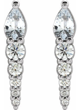 14K White Gold Lab-Grown Alexandrite & 1/4 CTW Natural Diamond Earrings
