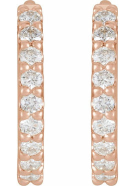 14K White Gold 1/4 CTW Natural Diamond 10.32 mm Hoop Earrings