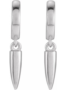14K Yellow Gold Spike Hinged Hoop Earrings