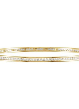14K Yellow Gold  1 1/2 CTW Natural Diamond Stackable Bangle 8