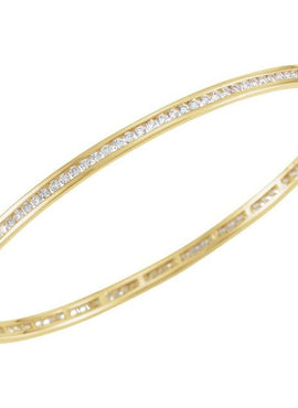 14K Yellow Gold  1 1/2 CTW Natural Diamond Stackable Bangle 8