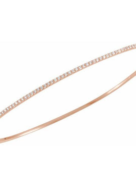 14K White Gold 1 CTW Natural Diamond Stackable Bangle 8