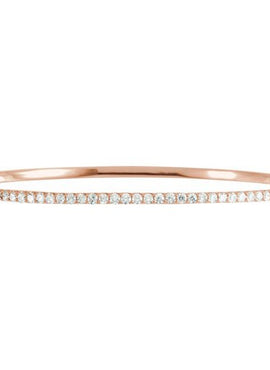 14K White Gold 1 CTW Natural Diamond Stackable Bangle 8