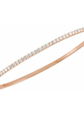 14K White Gold 1 CTW Natural Diamond Stackable Bangle 8