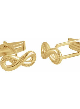 14K Yellow Gold 15.8x7 mm Infinity-Inspired Cuff Links