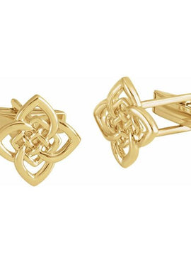 14K Yellow Gold 16.2x12.2 mm Celtic-Inspired Cuff Links