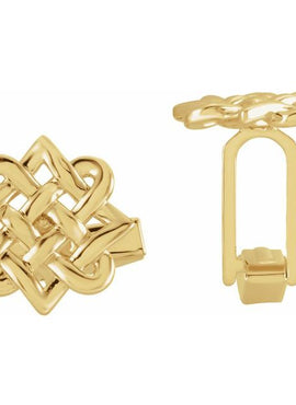 14K Yellow Gold 16x16 mm Celtic-Inspired Cuff Links