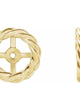 14K White Gold Rope Earring Jackets