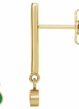 14K White Gold 1/8 CTW Natural Diamond Bar Earrings