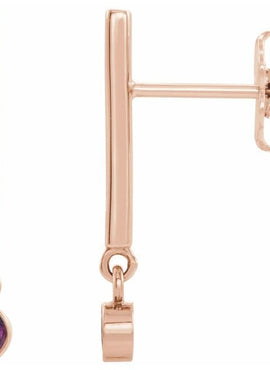 14K White Gold 1/8 CTW Natural Diamond Bar Earrings