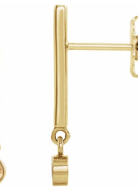 14K White Gold 1/8 CTW Natural Diamond Bar Earrings