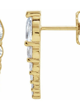 14K White Gold Lab-Grown Alexandrite & 1/4 CTW Natural Diamond Earrings