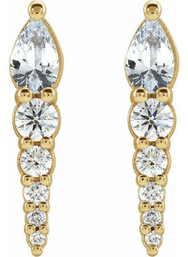14K White Gold Lab-Grown Alexandrite & 1/4 CTW Natural Diamond Earrings