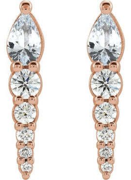 14K White Gold Lab-Grown Alexandrite & 1/4 CTW Natural Diamond Earrings