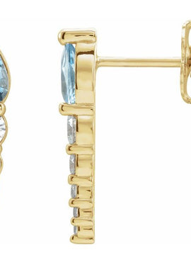 14K White Gold Lab-Grown Alexandrite & 1/4 CTW Natural Diamond Earrings