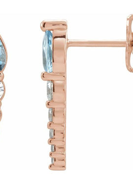 14K White Gold Lab-Grown Alexandrite & 1/4 CTW Natural Diamond Earrings