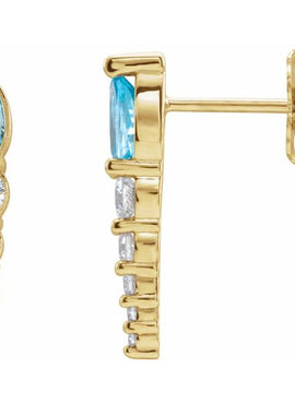 14K White Gold Lab-Grown Alexandrite & 1/4 CTW Natural Diamond Earrings