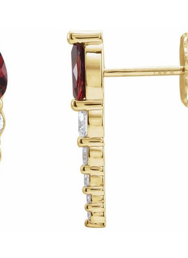 14K White Gold Lab-Grown Alexandrite & 1/4 CTW Natural Diamond Earrings