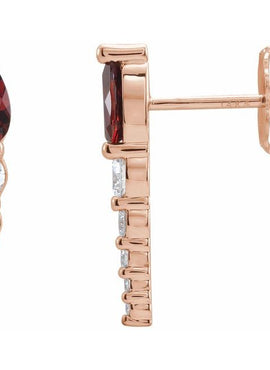 14K White Gold Lab-Grown Alexandrite & 1/4 CTW Natural Diamond Earrings