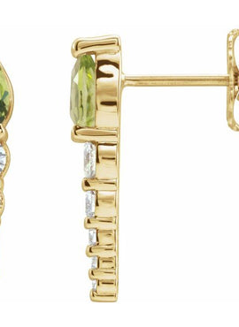 14K White Gold Lab-Grown Alexandrite & 1/4 CTW Natural Diamond Earrings