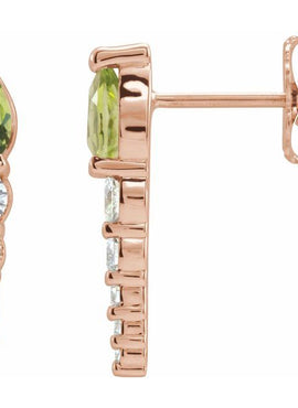 14K White Gold Lab-Grown Alexandrite & 1/4 CTW Natural Diamond Earrings