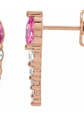 14K White Gold Lab-Grown Alexandrite & 1/4 CTW Natural Diamond Earrings