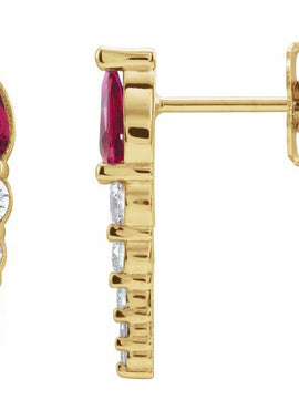 14K White Gold Lab-Grown Alexandrite & 1/4 CTW Natural Diamond Earrings