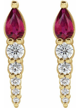 14K White Gold Lab-Grown Alexandrite & 1/4 CTW Natural Diamond Earrings