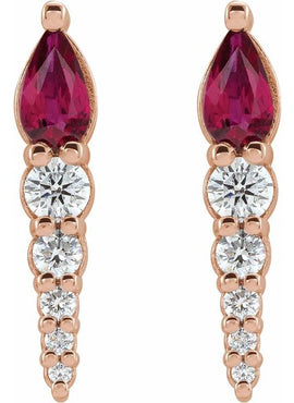 14K White Gold Lab-Grown Alexandrite & 1/4 CTW Natural Diamond Earrings