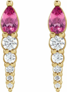 14K White Gold Lab-Grown Alexandrite & 1/4 CTW Natural Diamond Earrings